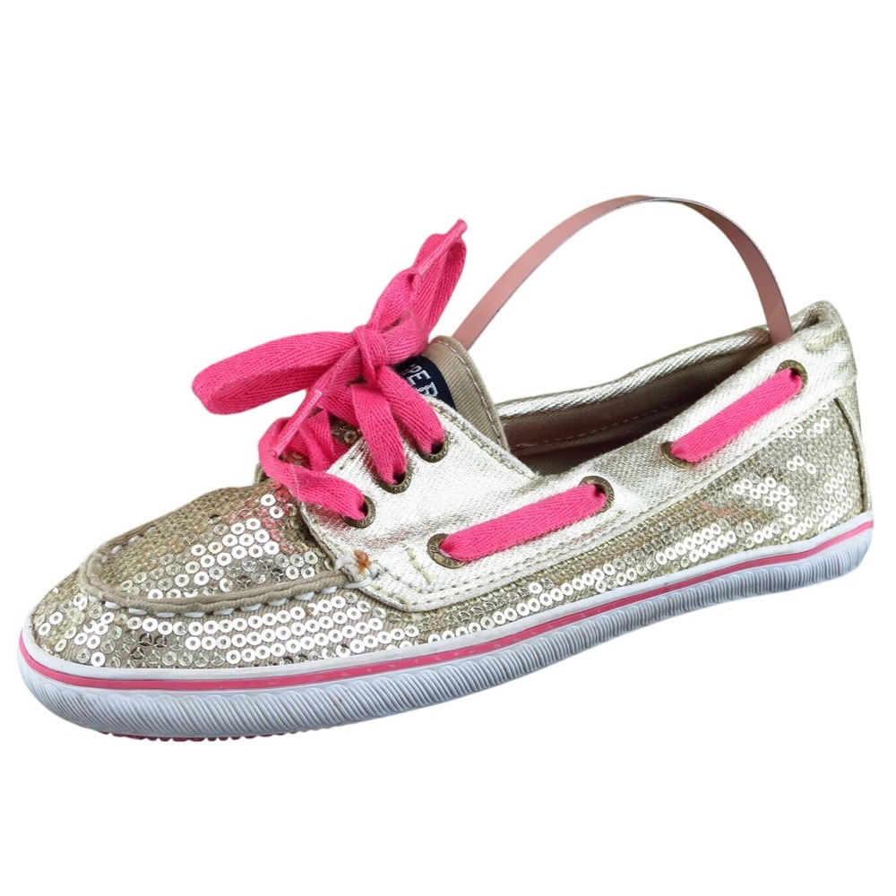 Sperry Top-Sider Youth Girls Shoes Size 2.5‎ M Light gold Boat Shoe Sequins